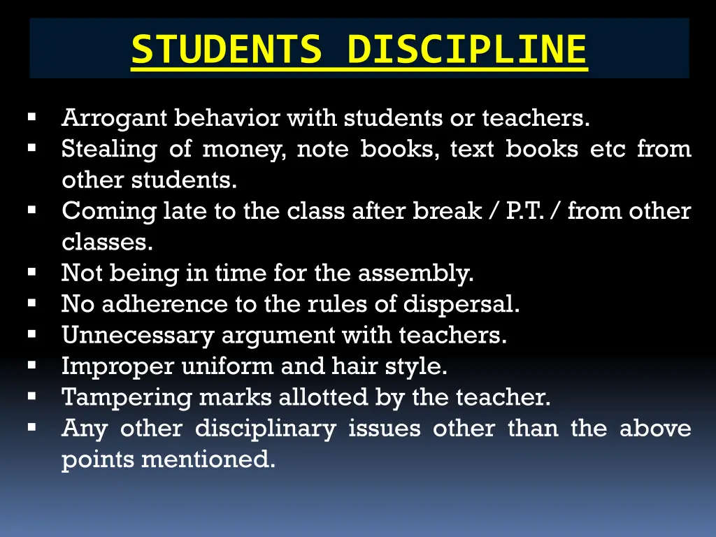 students discipline 1