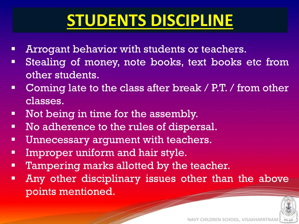 students discipline 1