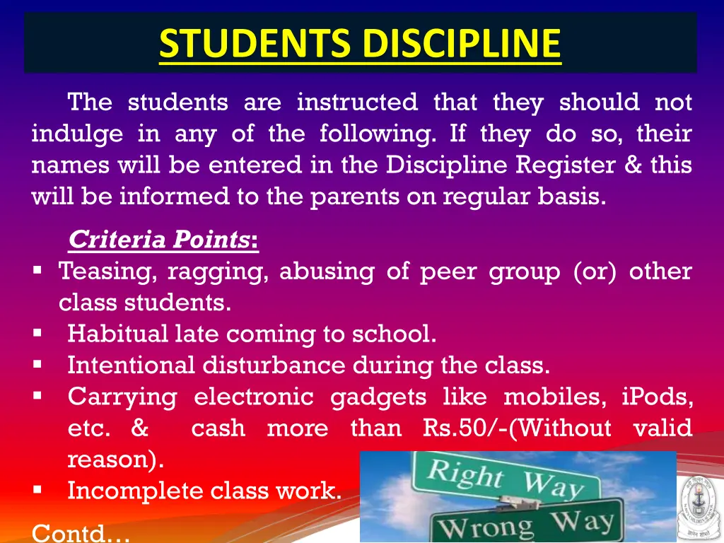 students discipline