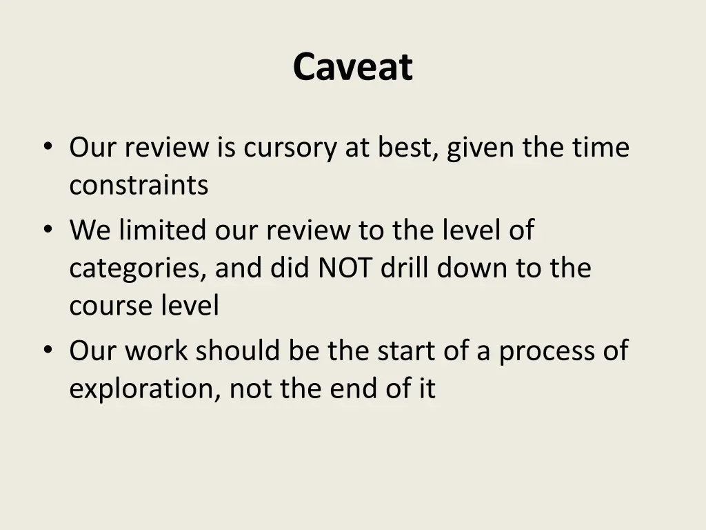 caveat