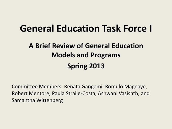 general education task force i