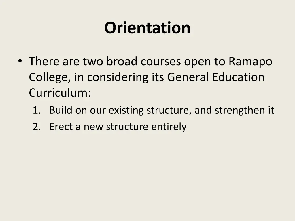 orientation