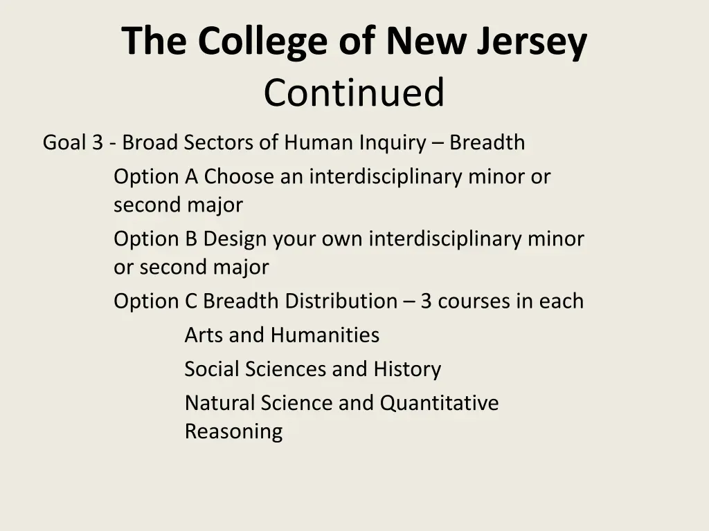 the college of new jersey continued