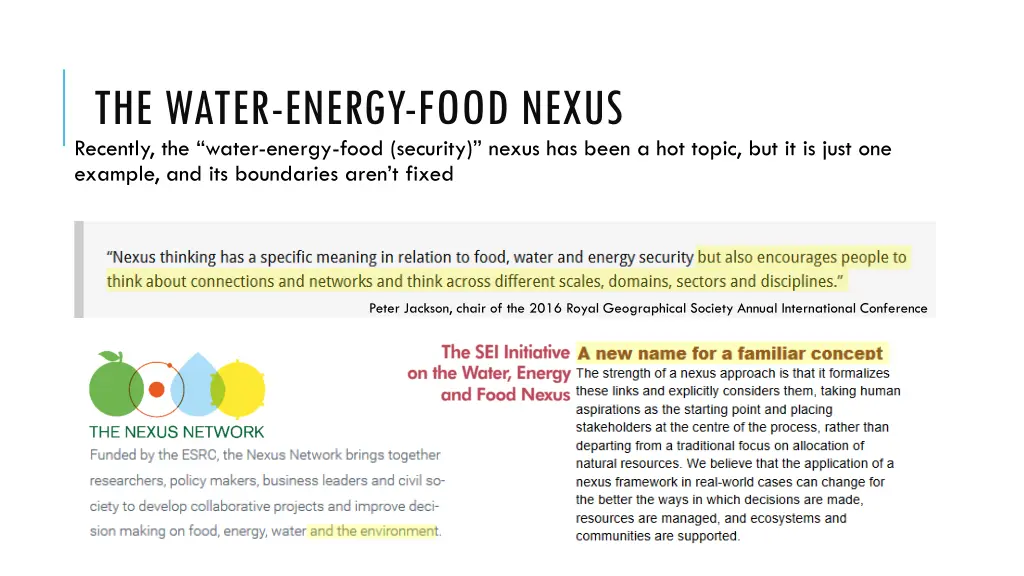 the water energy food nexus recently the water