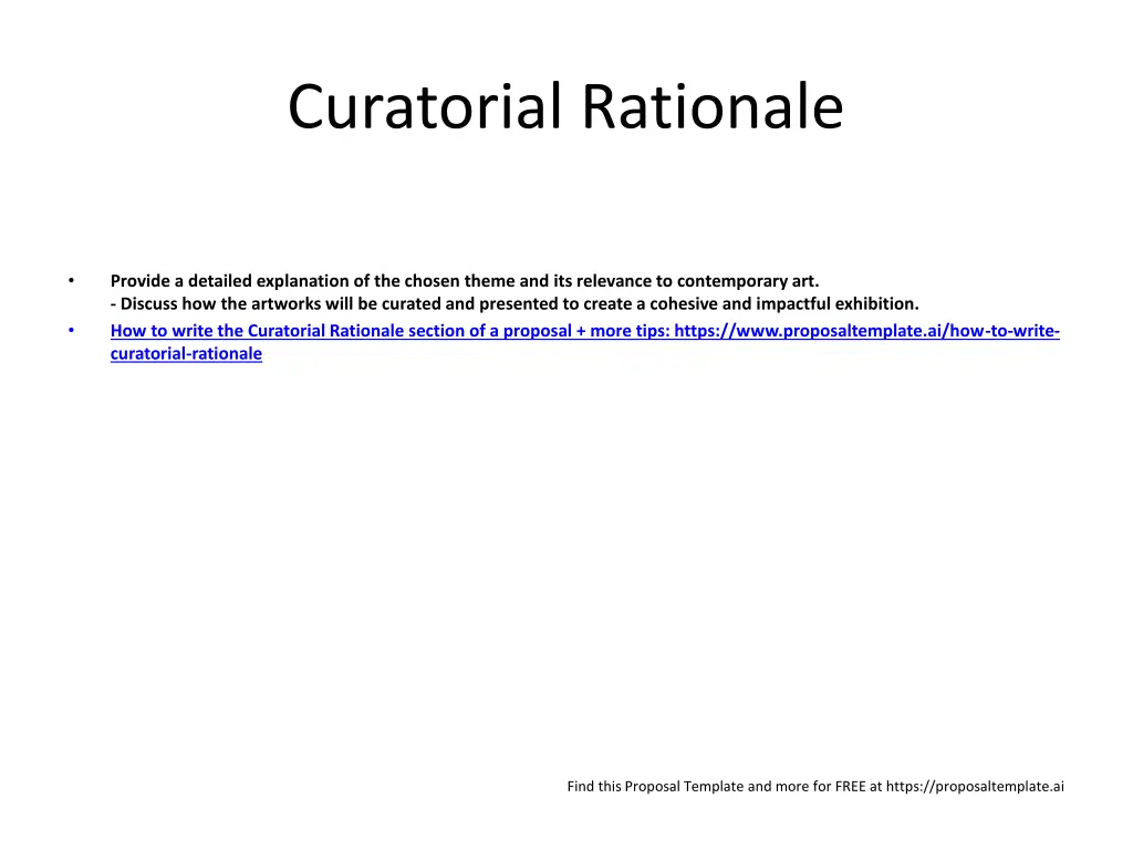 curatorial rationale