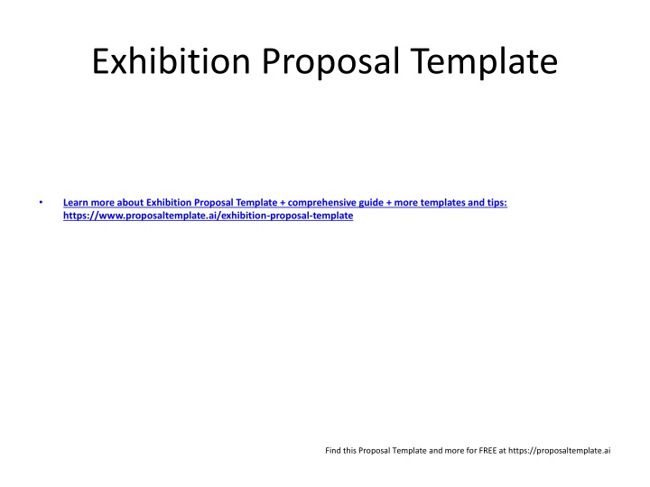 exhibition proposal template