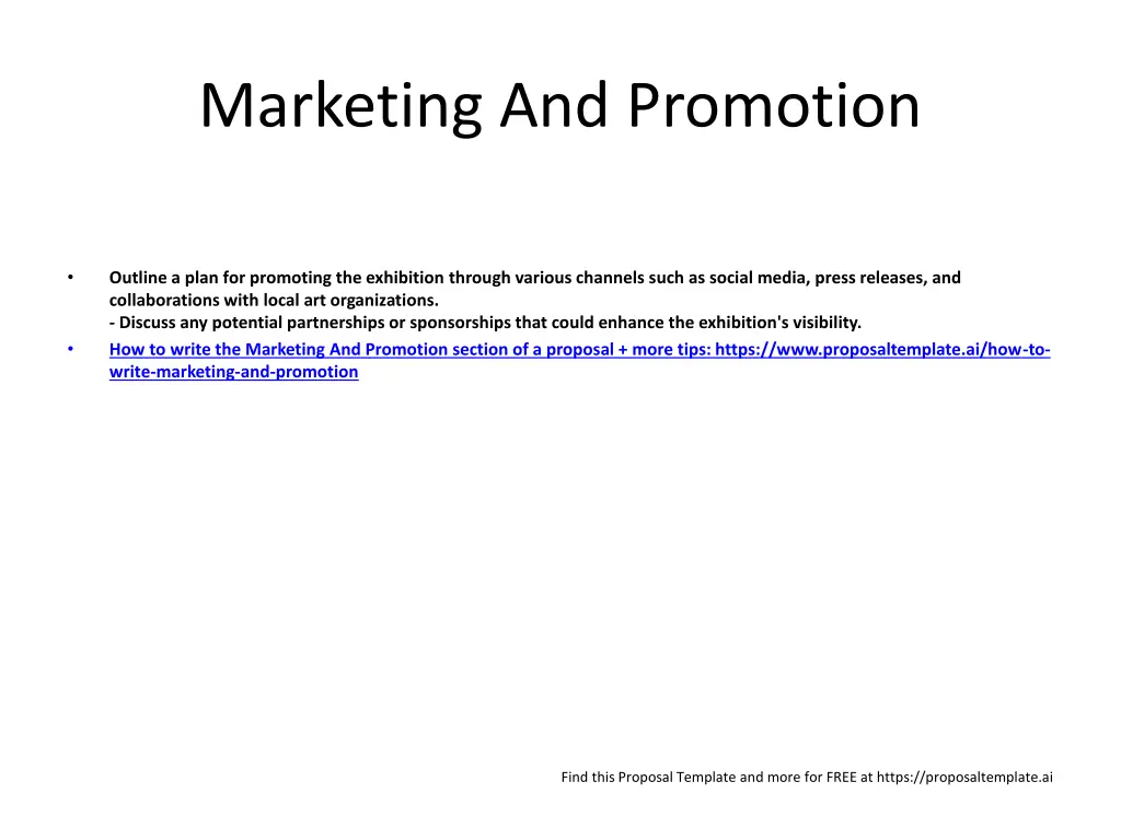 marketing and promotion