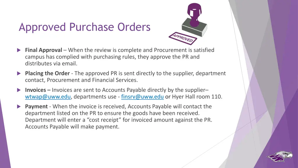 approved purchase orders