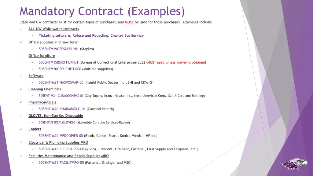mandatory contract examples