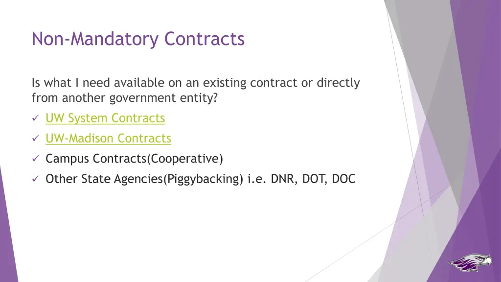 non mandatory contracts