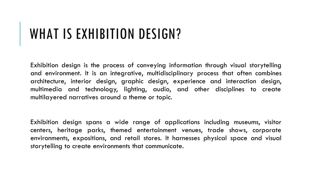 what is exhibition design