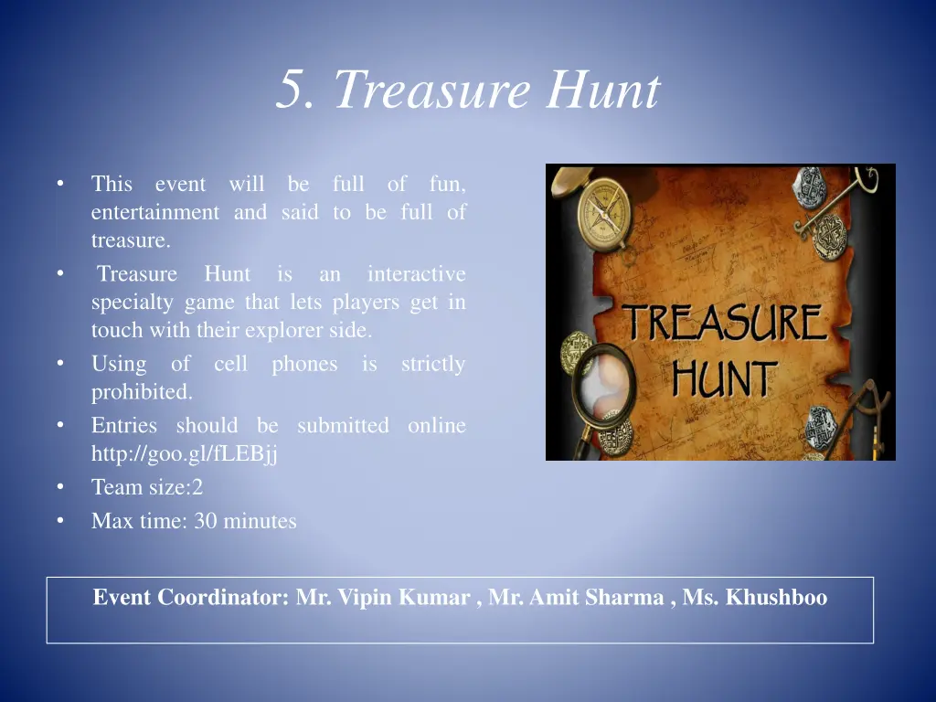 5 treasure hunt