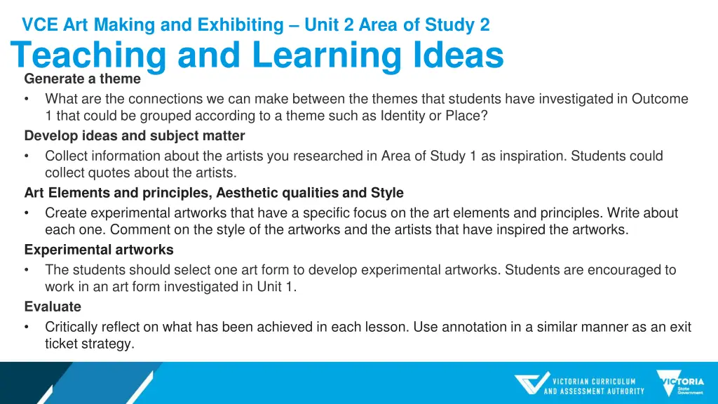 vce art making and exhibiting unit 2 area 4