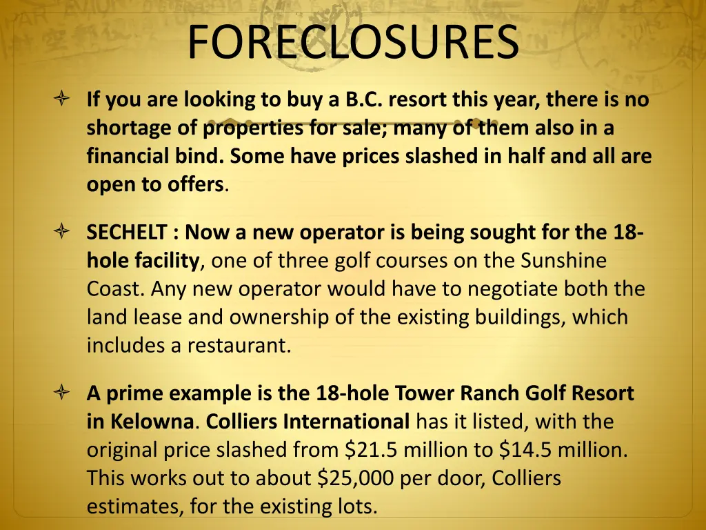 foreclosures