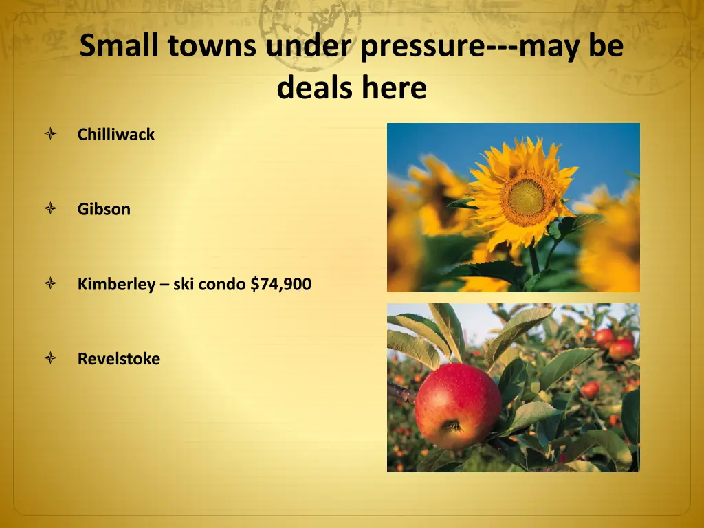 small towns under pressure may be deals here