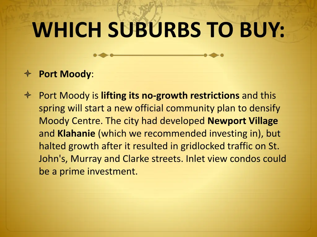 which suburbs to buy 2