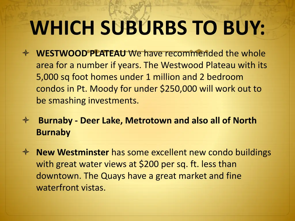 which suburbs to buy 3