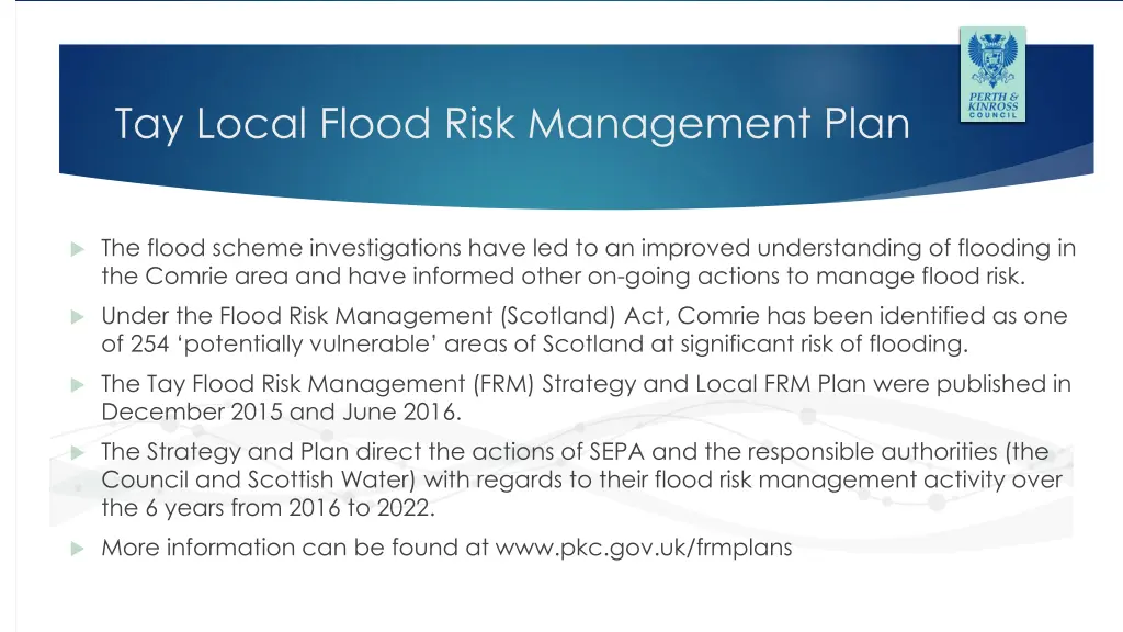 tay local flood risk management plan 1