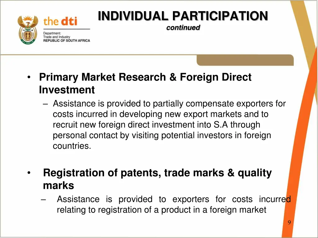 individual participation continued