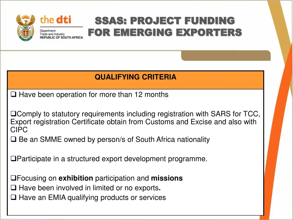 ssas project funding ssas project funding 1