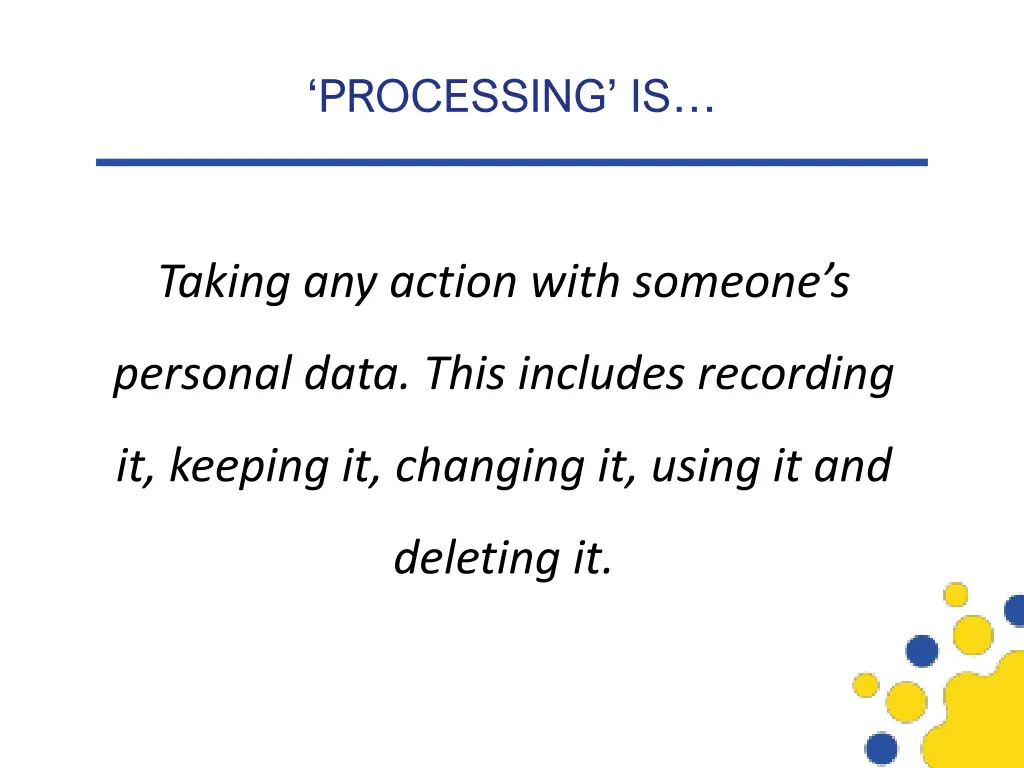 processing is