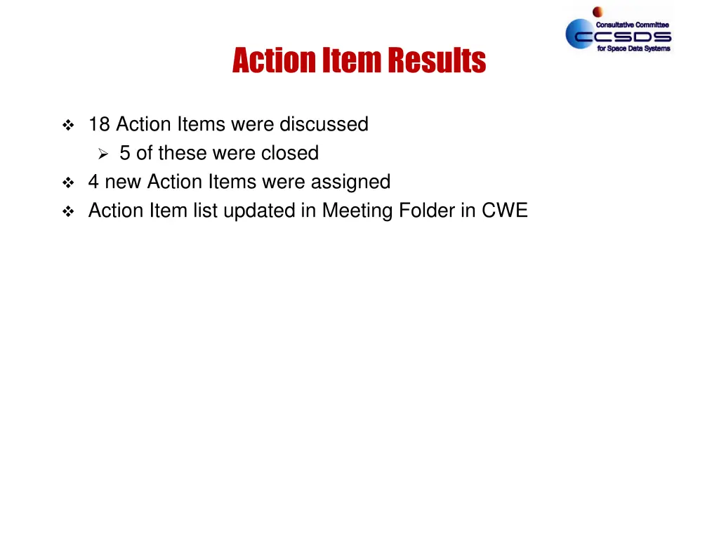 action item results