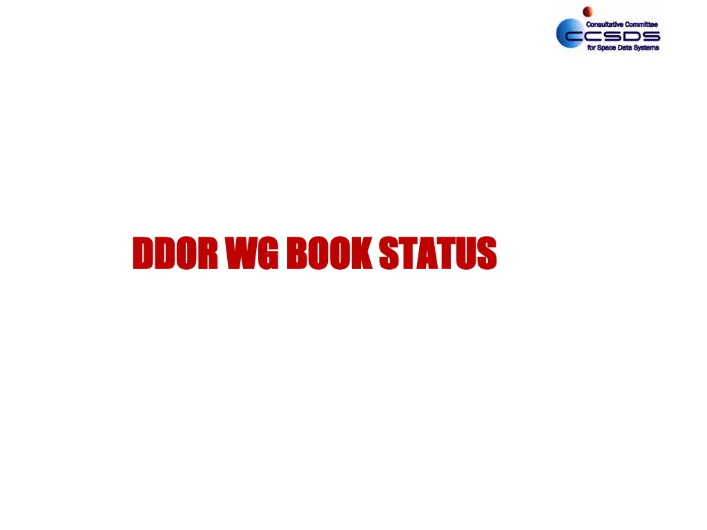 ddor wg book status ddor wg book status