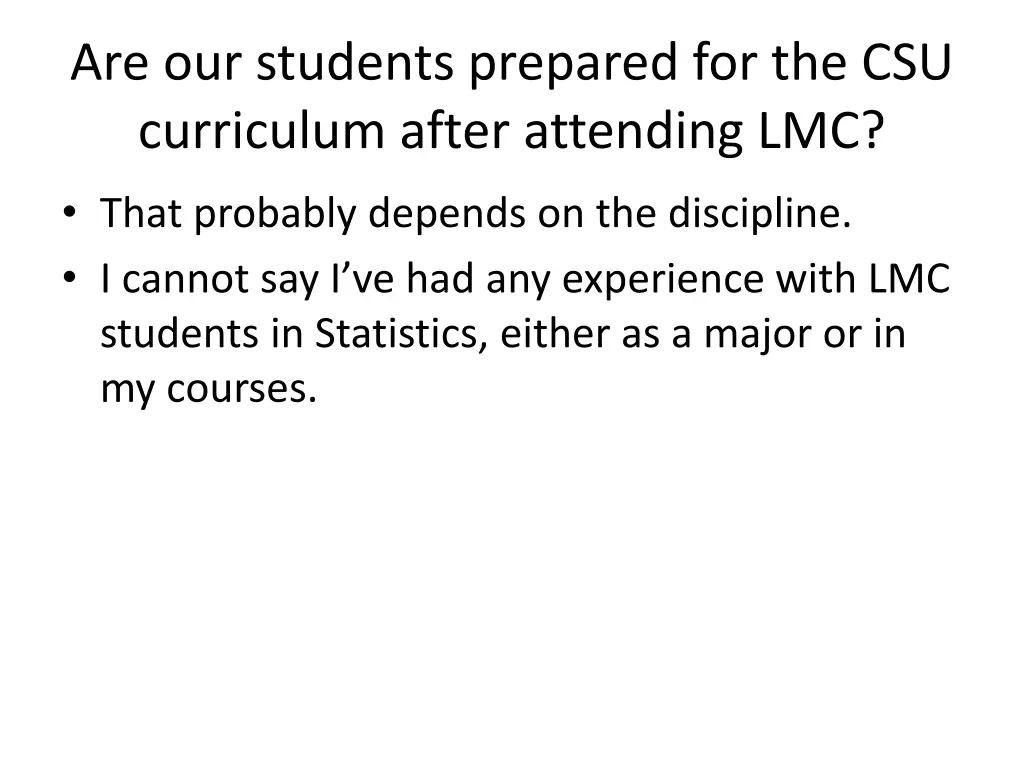 are our students prepared for the csu curriculum