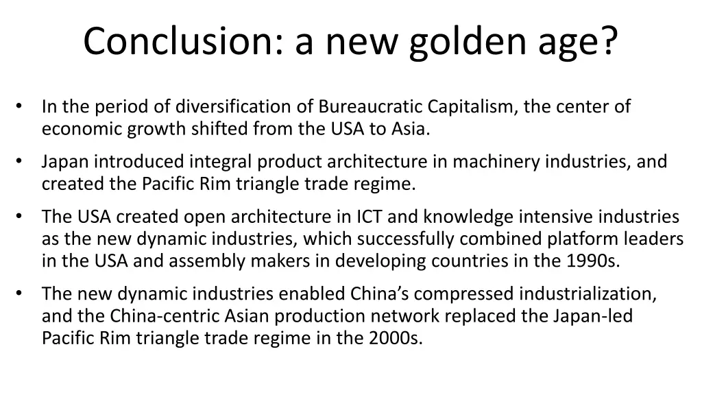 conclusion a new golden age