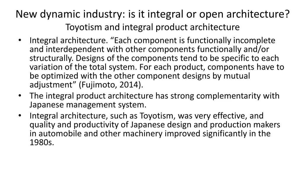 new dynamic industry is it integral or open