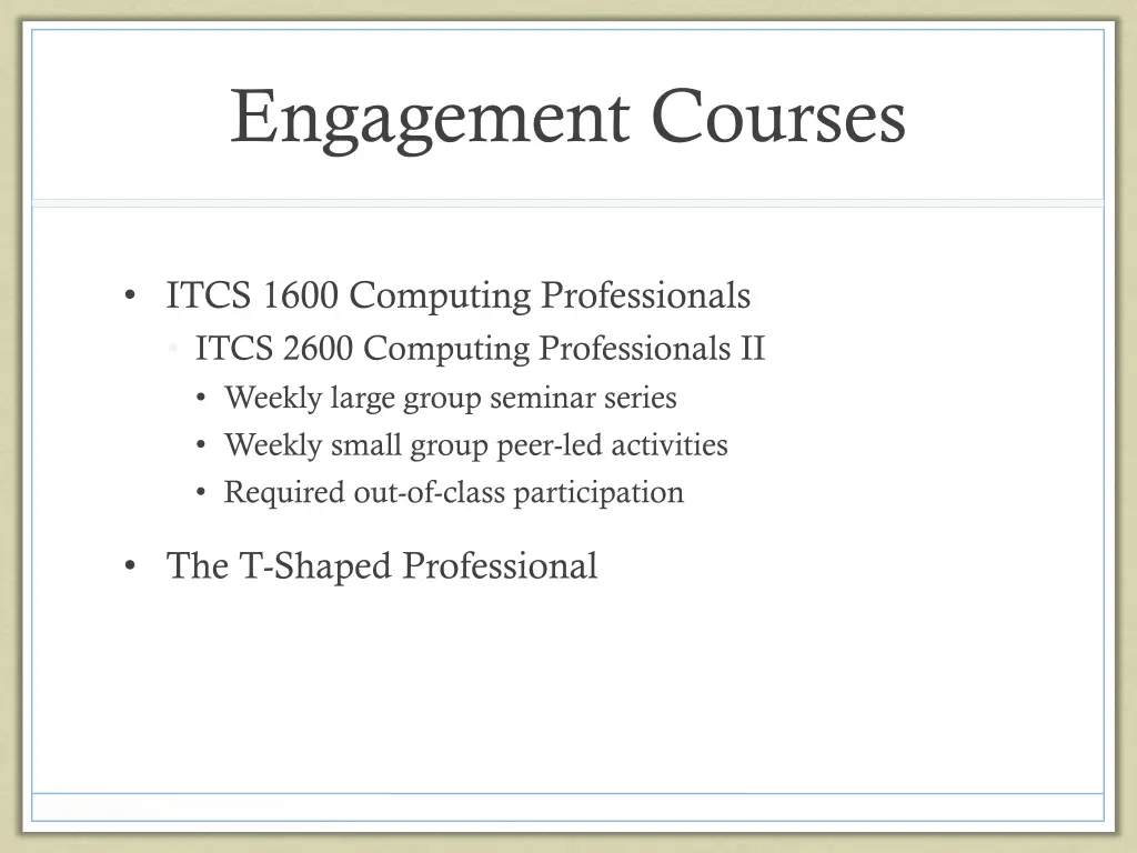 engagement courses