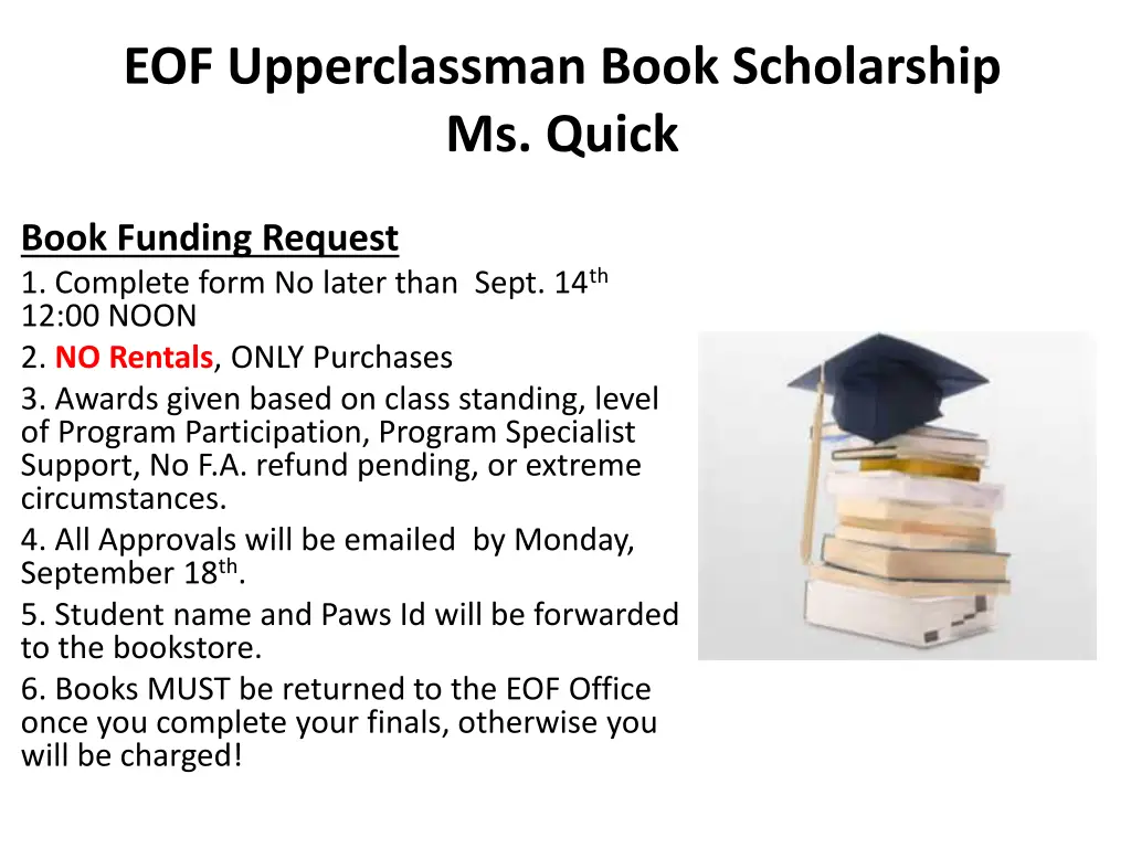 eof upperclassman book scholarship ms quick