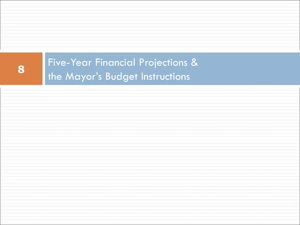 five year financial projections the mayor