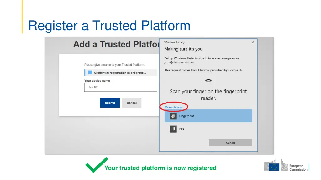 register a trusted platform 2