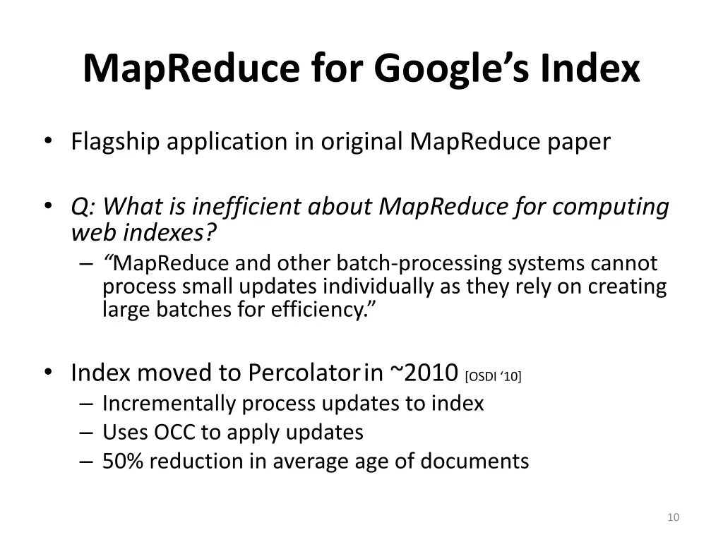 mapreduce for google s index