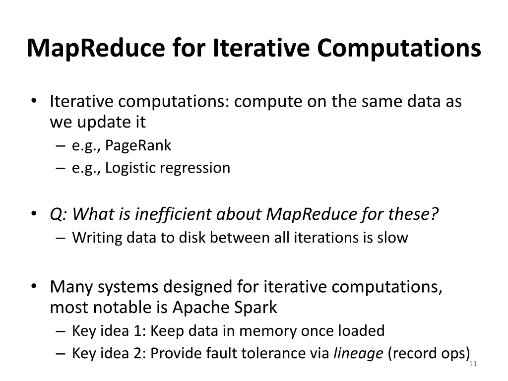 mapreduce for iterative computations