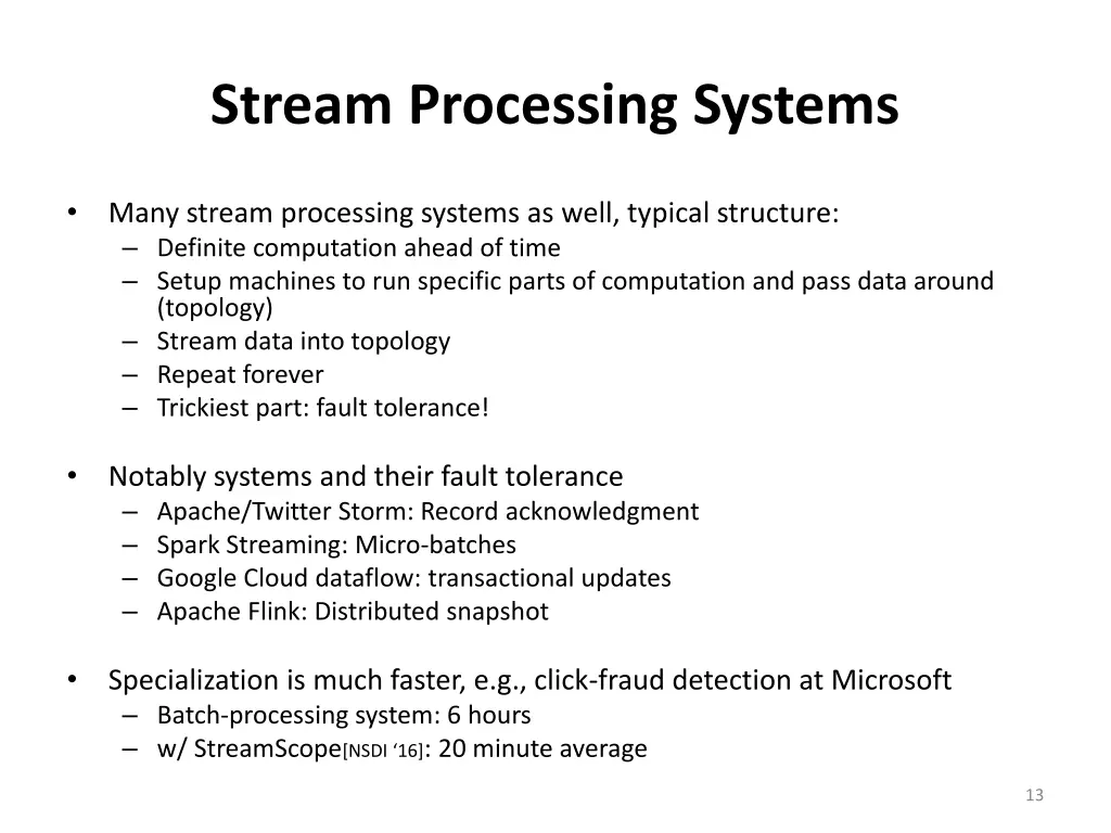 stream processing systems