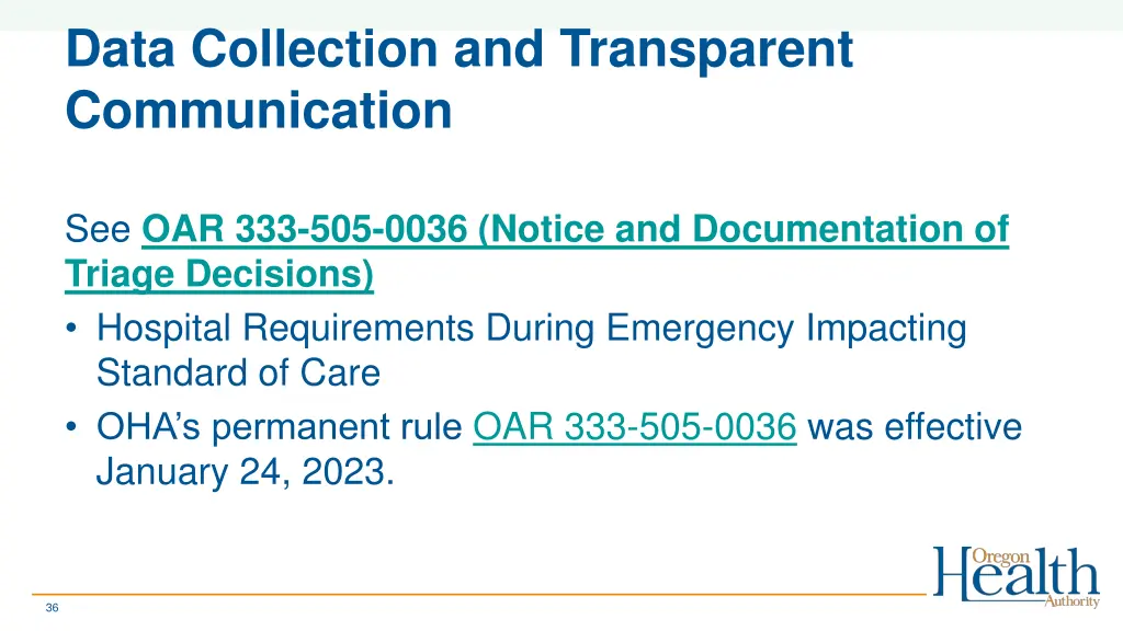 data collection and transparent communication