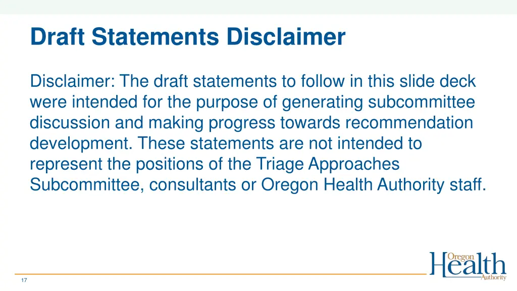 draft statements disclaimer