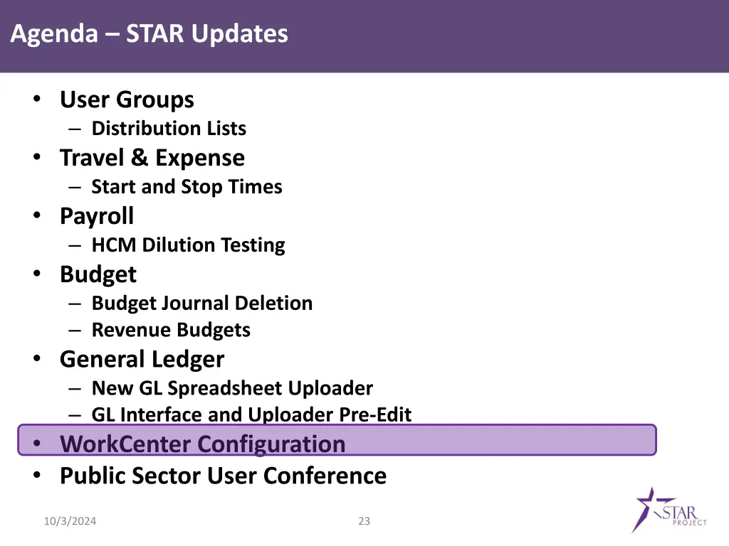 agenda star updates 6