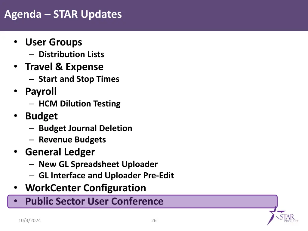 agenda star updates 7