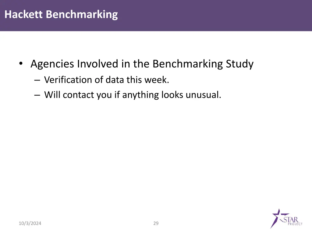 hackett benchmarking