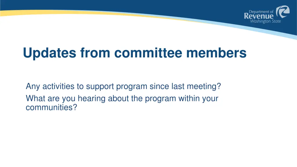 updates from committee members