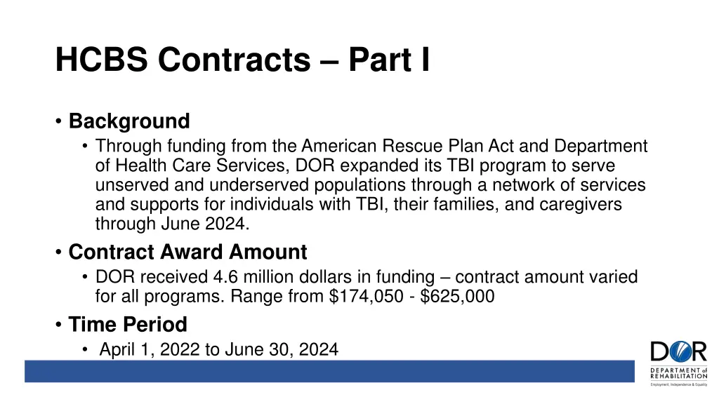 hcbs contracts part i