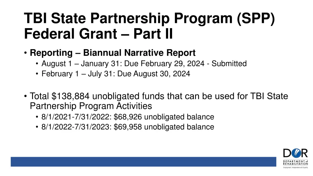 tbi state partnership program spp federal grant 1