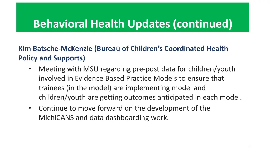 behavioral health updates continued 1