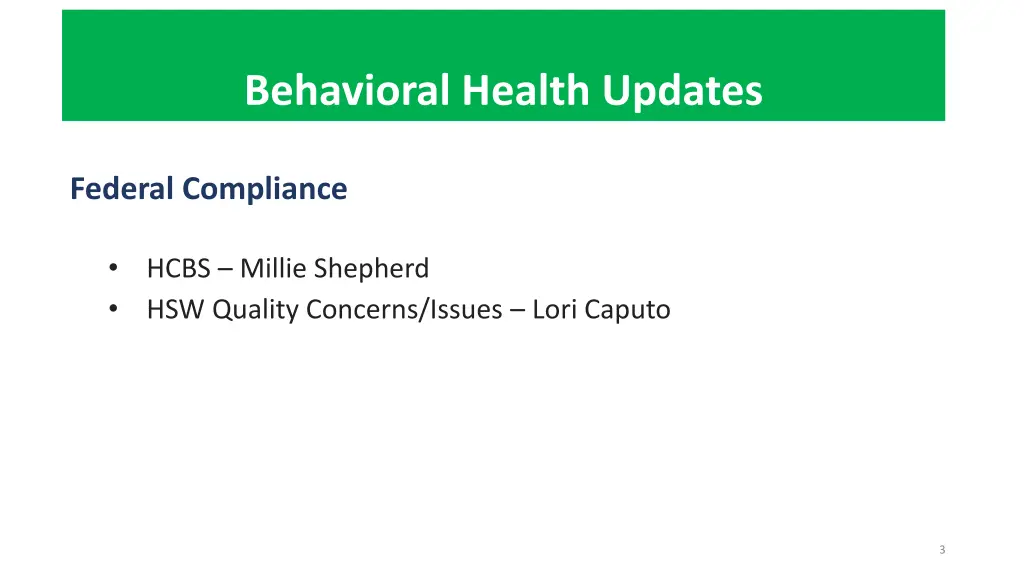 behavioral health updates