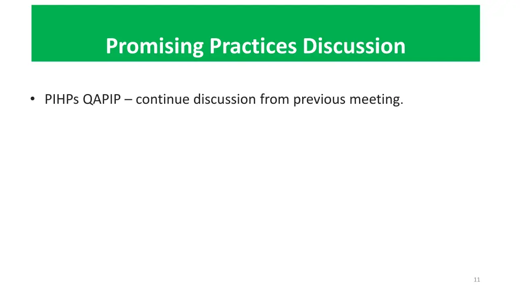 promising practices discussion