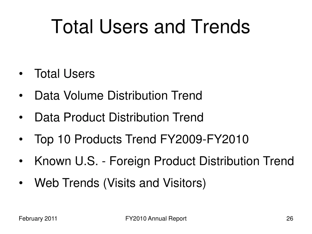 total users and trends