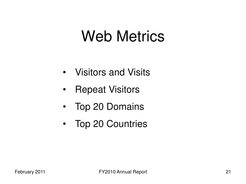 web metrics